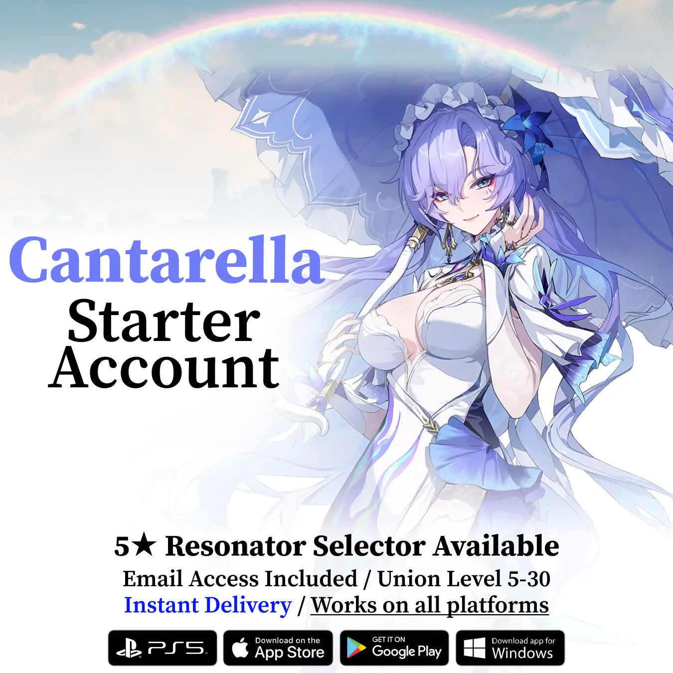 Wuthering Waves Cantarella Starter Reroll Account