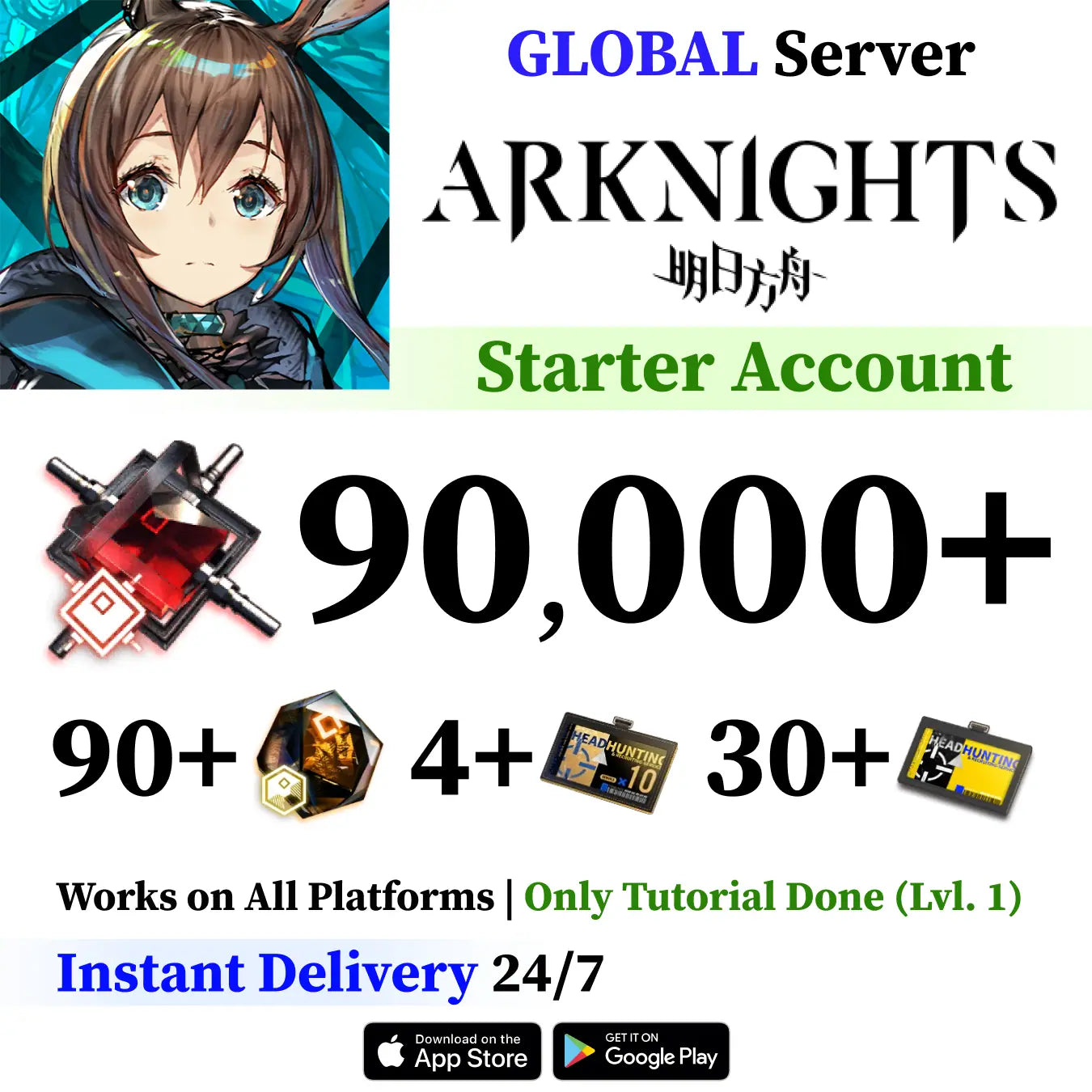 Arknights Starter Reroll Account with Orundum, 1200+ Originite Prime [GLOBAL]