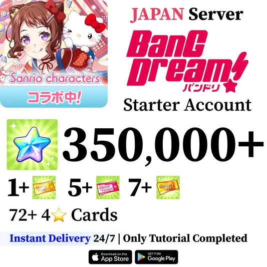BanG Dream Bandori Starter Reroll Account wtih Stars [Japan]