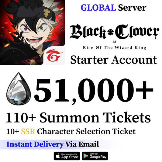 Black Clover M Account with Crystals [GLOBAL]