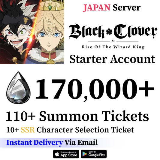 Black Clover M Account with Crystals [JAPAN]