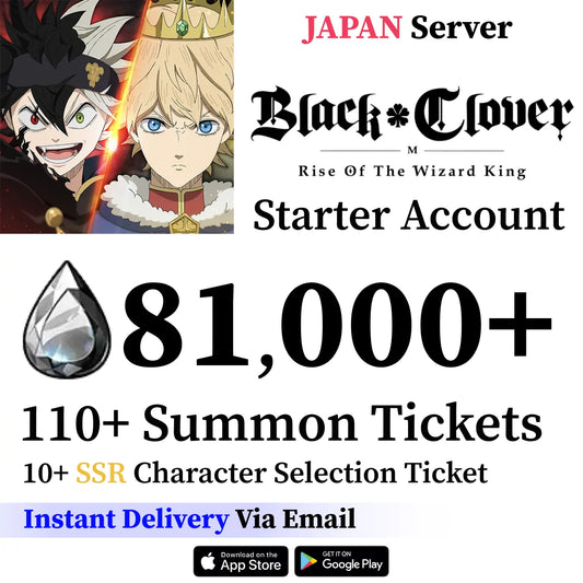 Black Clover M Account 80.000+ Crystals [JAPAN]