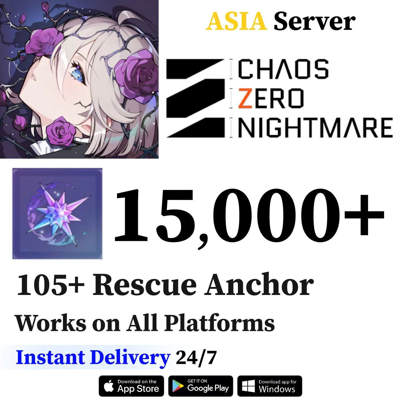 Chaos Zero Nightmare Starter Account with Crystals [Asia]