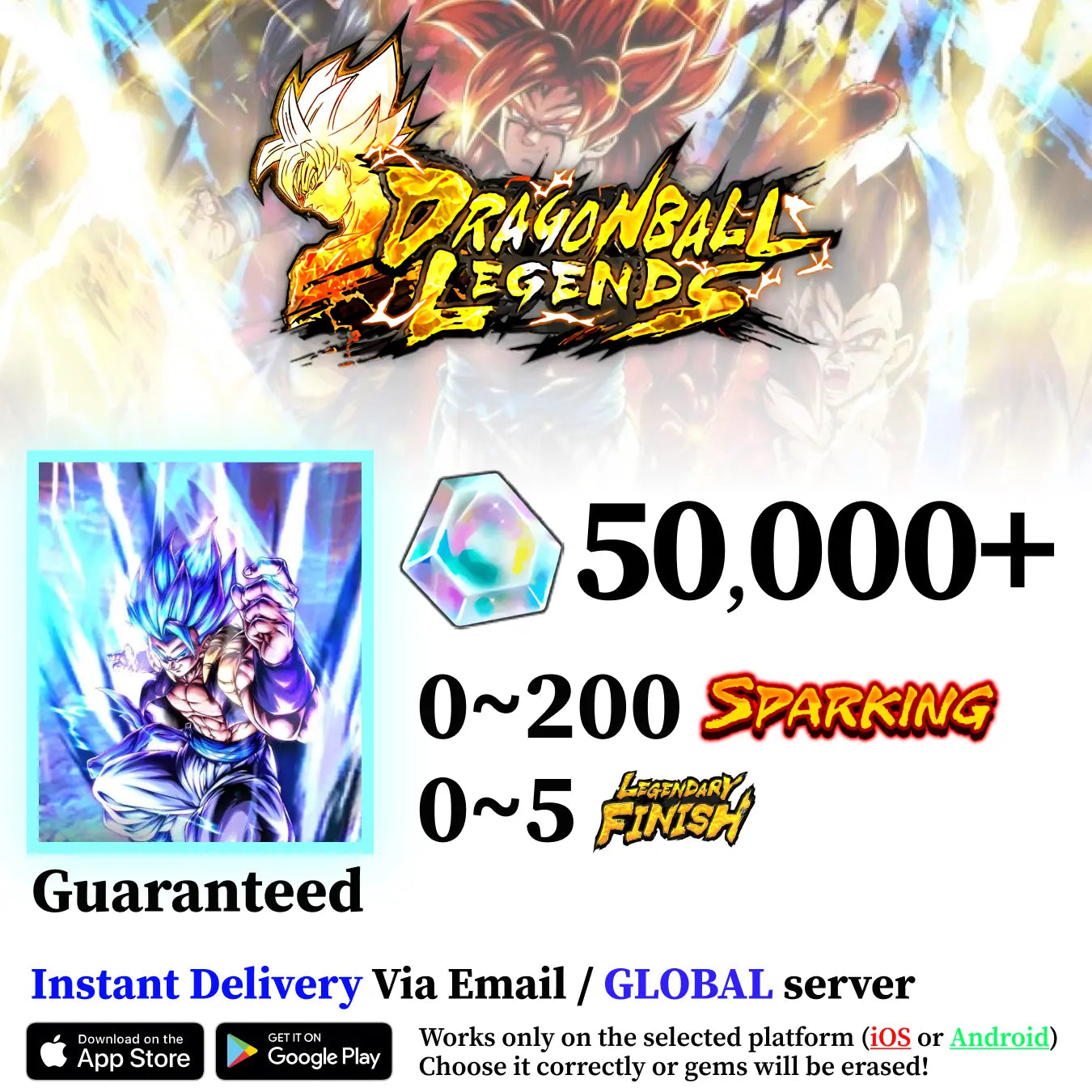 Dragon Ball Legends Super Saiyan God SS Gogeta Starter Account [iOS/Android]