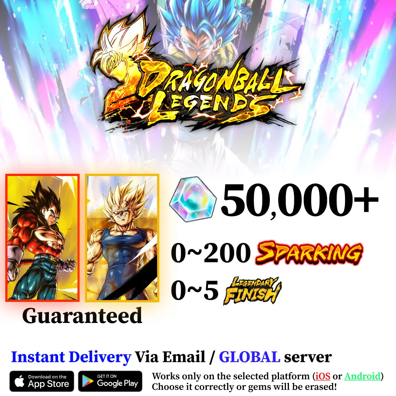 SS4 Vegeta with Majin Vegeta UL Account Dragon Ball Legends [iOS/Android]