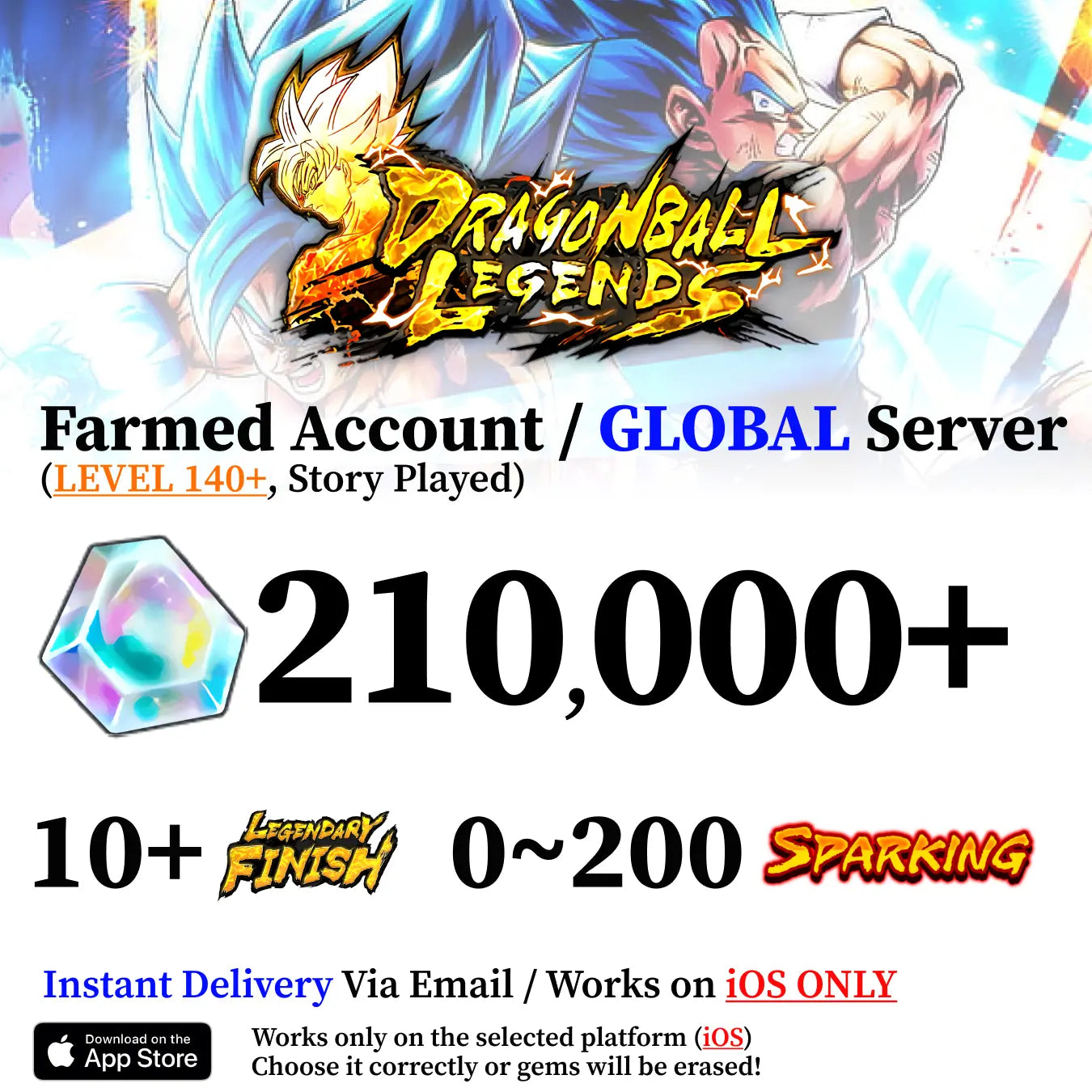 Dragon Ball Legends Farmed Account [iOS]