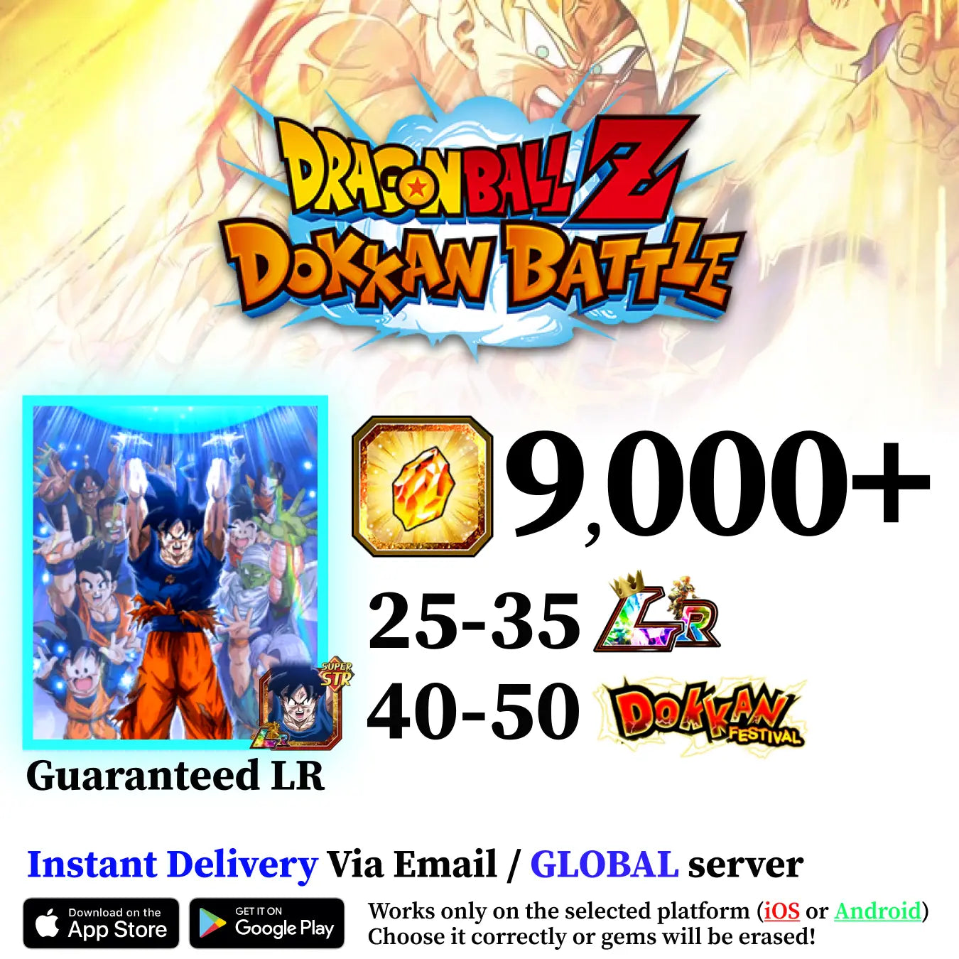 Dragon Ball Z Dokkan Battle Starter Account with Thousandfold Plea Goku [Android]