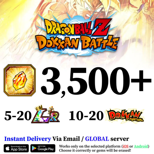 Dragon Ball Z Dokkan Battle Farmed Account with 3500 Dragon Stones [Android/iOS]