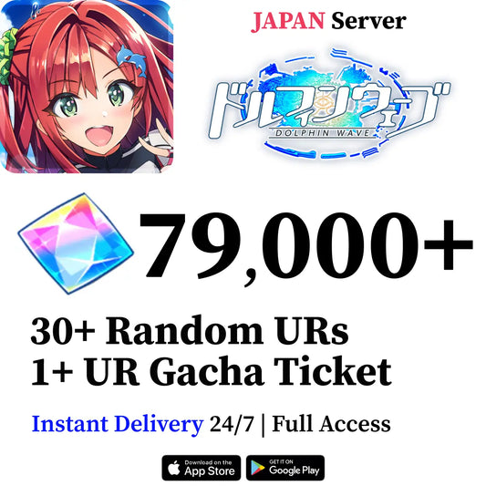 [JP] Dolphin Wave Account | 79000+ Gems & 10+ UR | Instant Starter