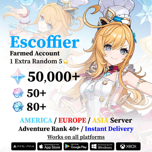 Escoffier Reroll Account with Primogems