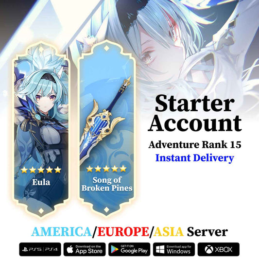Eula With Song of Broken Pines - Genshin Reroll Account