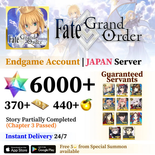 Fate Grand Order Reroll Account with 6000+ SQ [Japan]