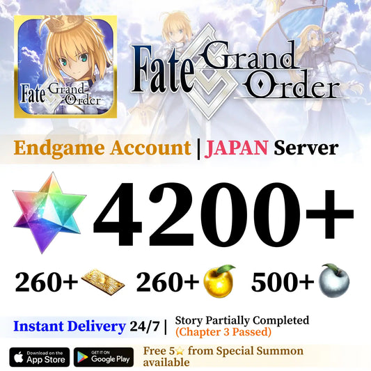 Fate Grand Order Reroll Account with 4200+ SQ [Japan]