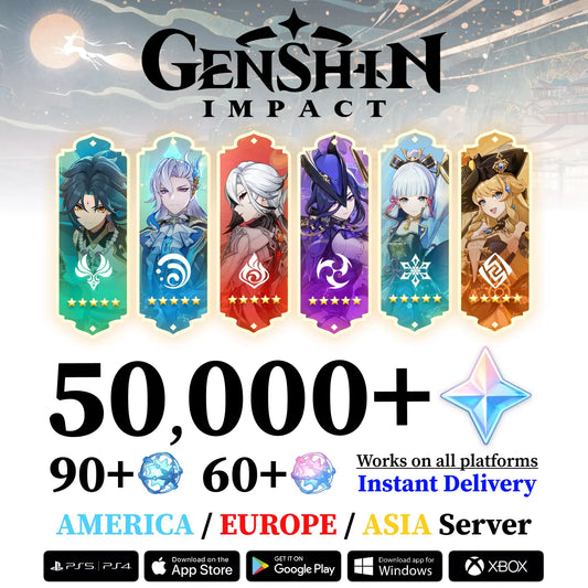 Genshin Reroll Account with Primogems and Limited 5 Star