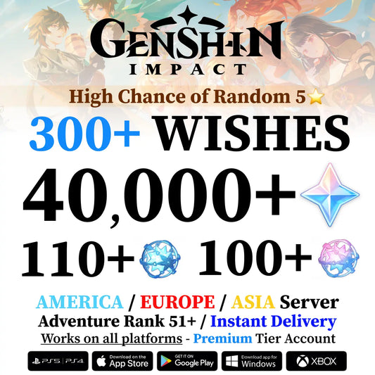 Genshin Impact Account with 40.000-80.000+ Primogems