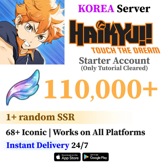 HAIKYU!! TOUCH THE DREAM Starter Account with Diamonds & Tickets [KOREA]