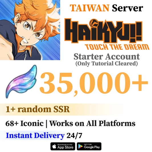 HAIKYU!! TOUCH THE DREAM Starter Account with Diamonds & Tickets [TAIWAN]