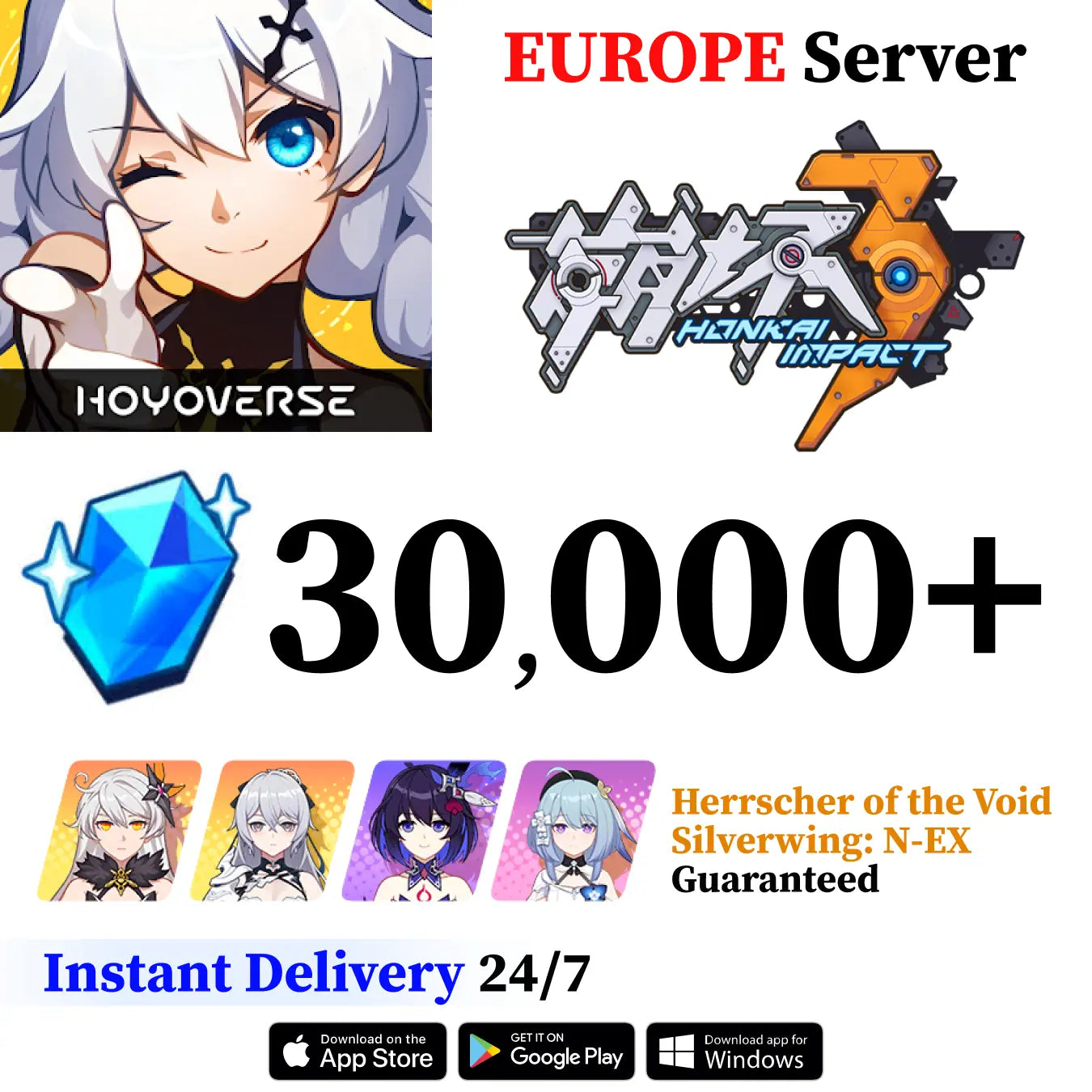 Honkai Impact 3rd Reroll Starter Account [EUROPE]