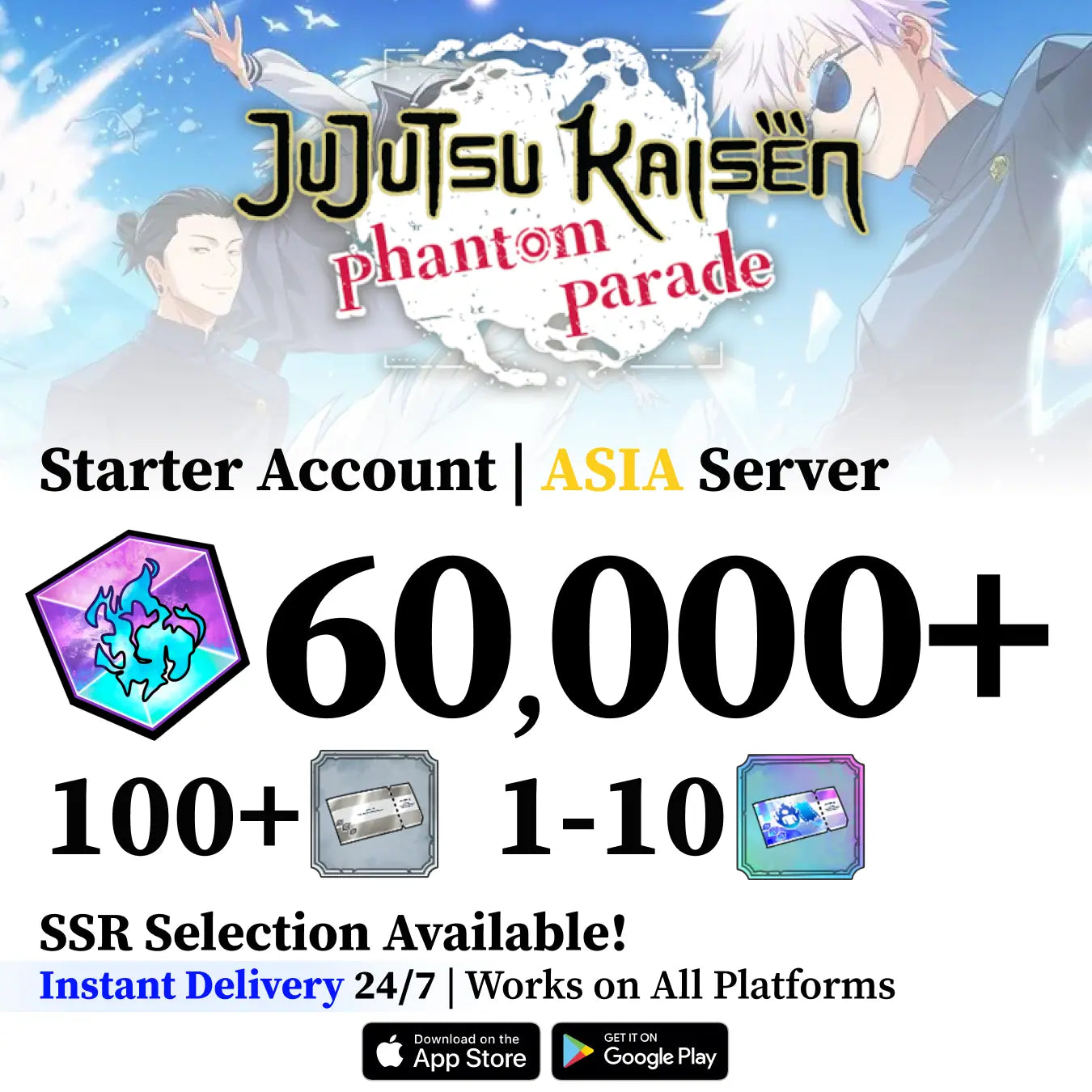 Jujutsu Kaisen Phantom Parade Reroll Account [ASIA]
