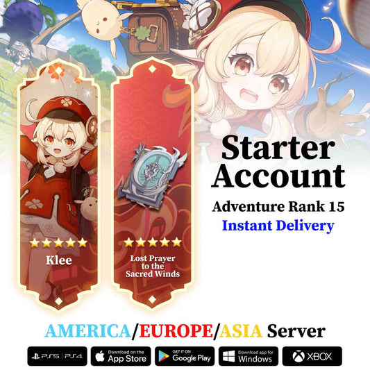 Klee with Lost Prayer - Genshin Reroll Account