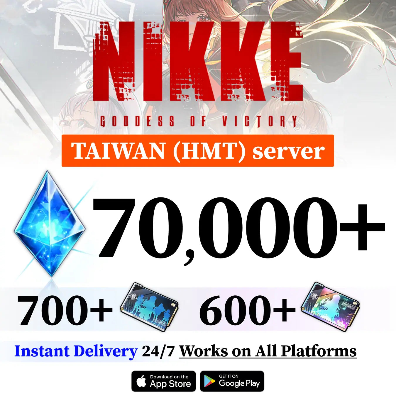 NIKKE HMT Server Account | 40.000–75.000 Gems & SSRs [Taiwan/HK/Macau]