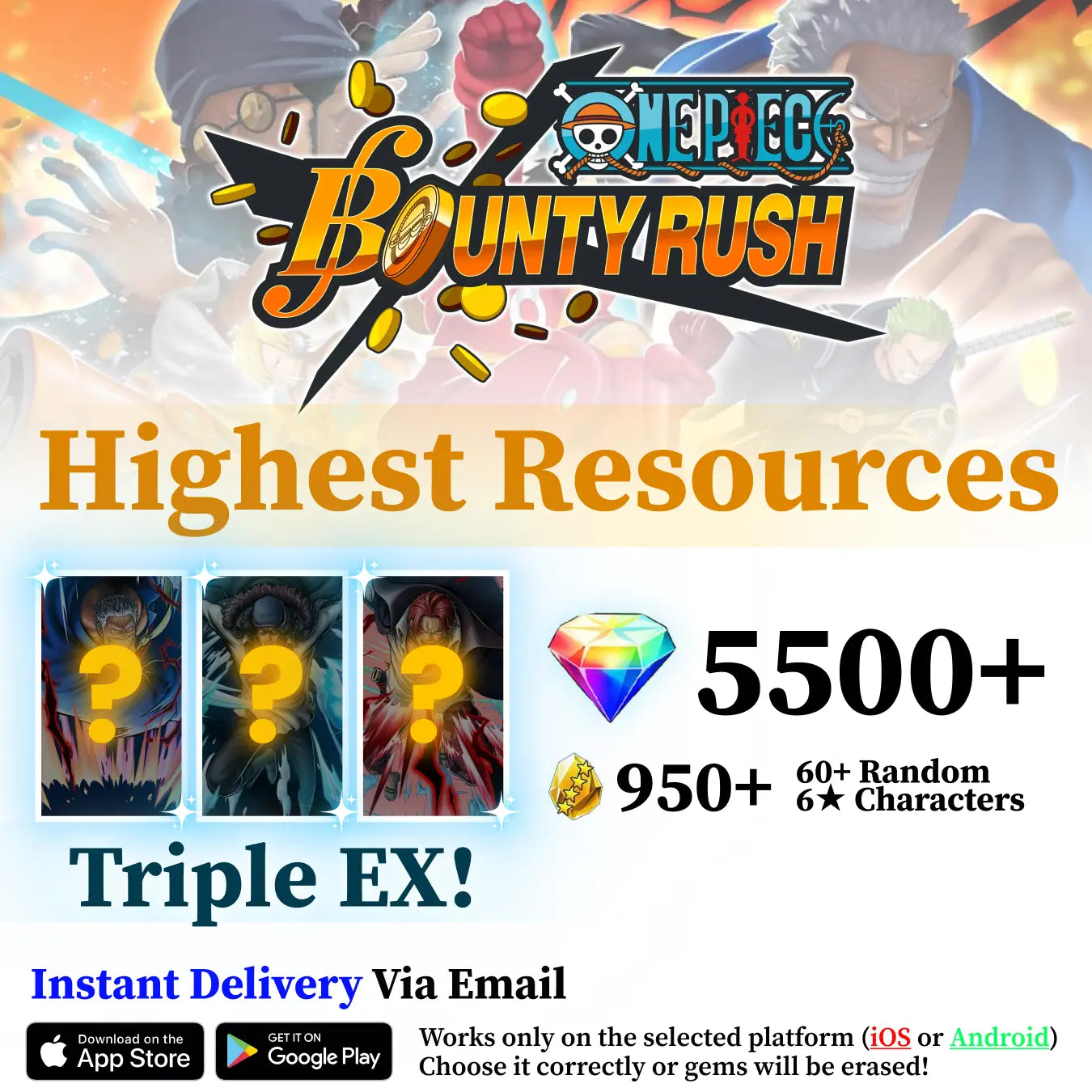 Triple EX Combo OPBR Reroll Account [Global]