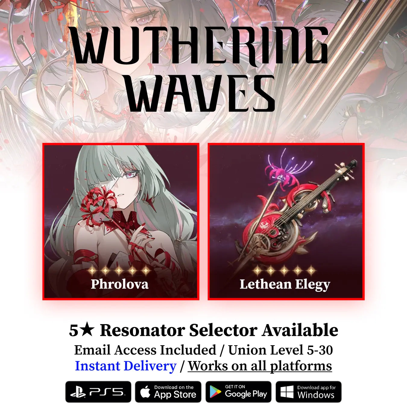 Phrolova with Lethean Elegy Starter Reroll Account WUWA