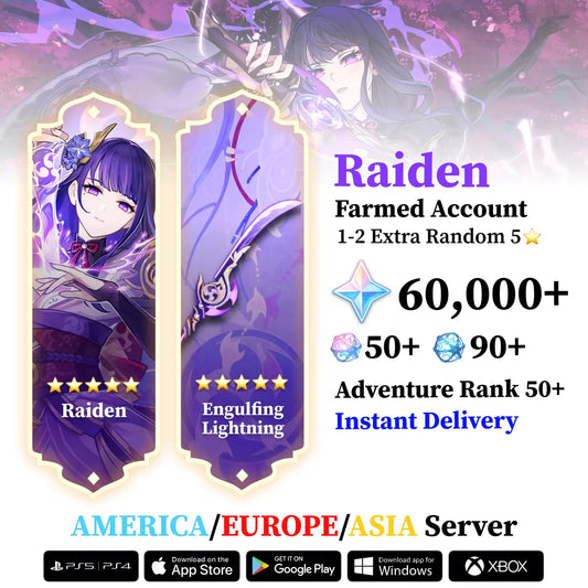 Raiden Shogun with Signature Weapon and Wishes