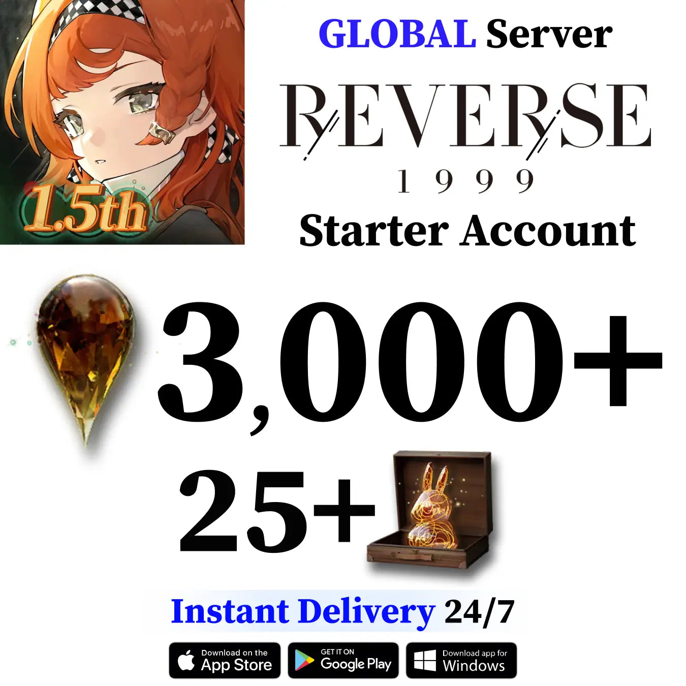 Reverse: 1999 Account | 3,000+ Clear Drops + 25 Unilog | Global Server
