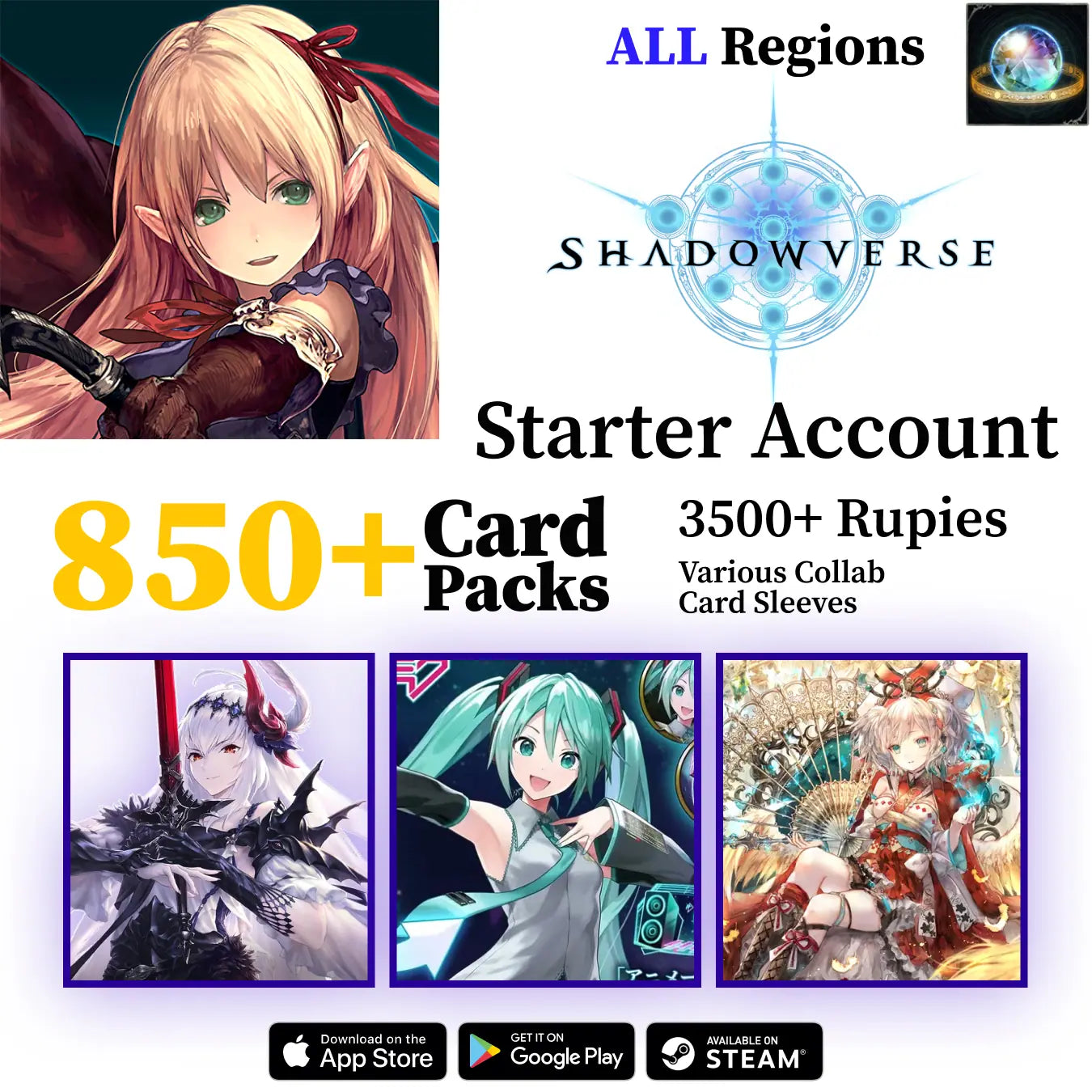Shadowverse CCG Starter Account with Rare Characters