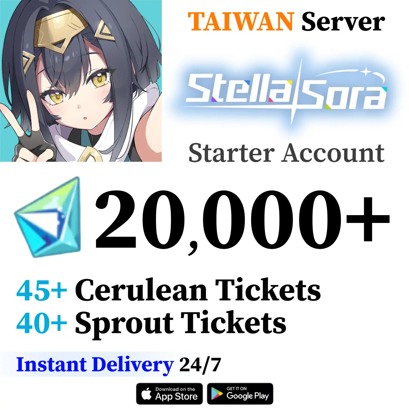 Stella Sora Starter Account with 20,000+ Gems [Taiwan]