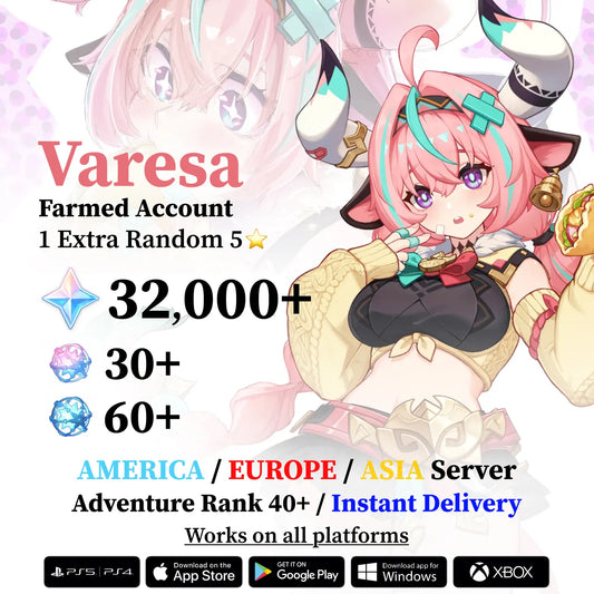 Varesa Reroll Account with Primogems