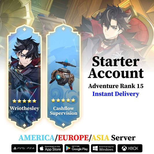 Wriothesley with Cashflow Supervision - Genshin Reroll Account