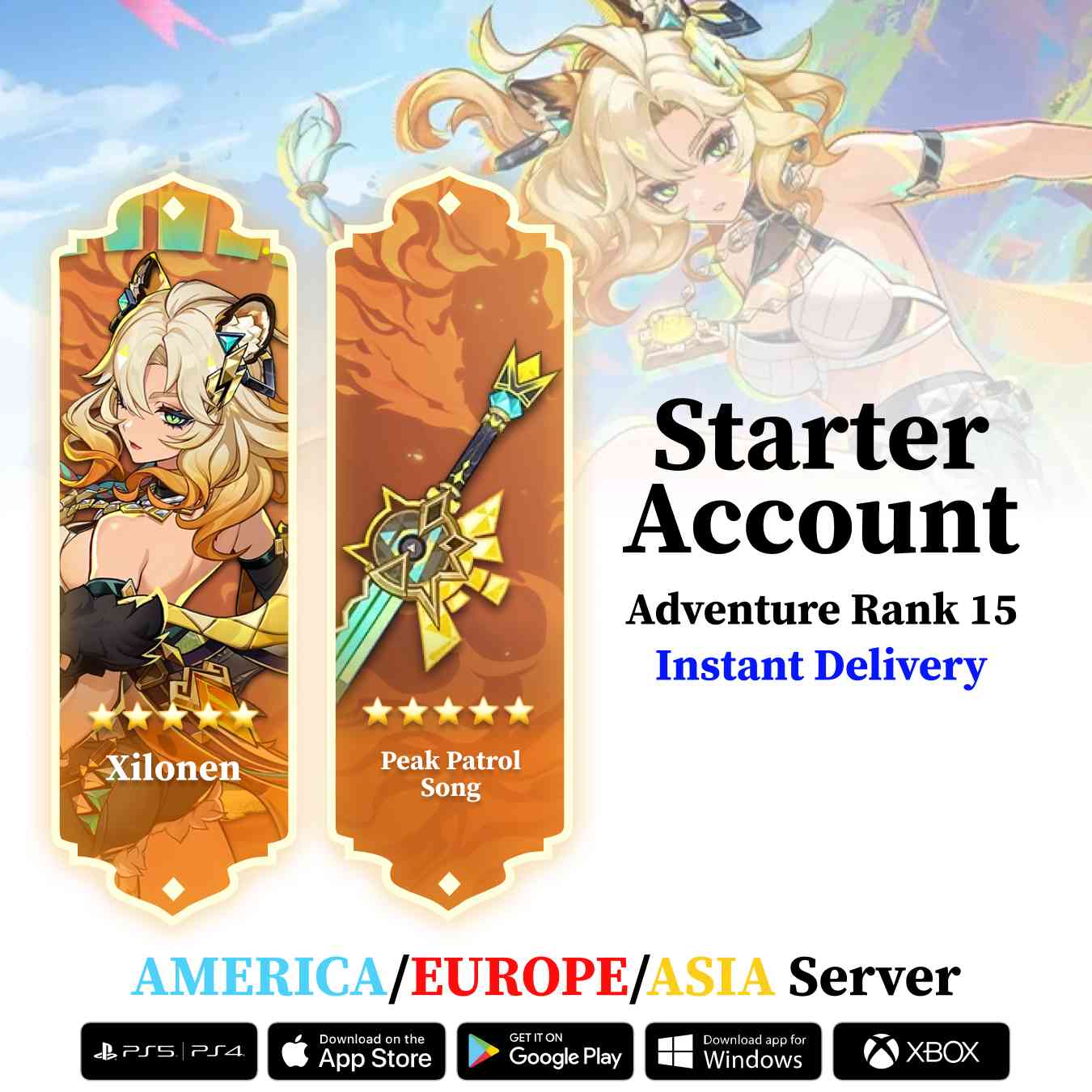 Xilonen with Peak Patrol Song - Genshin Reroll Account