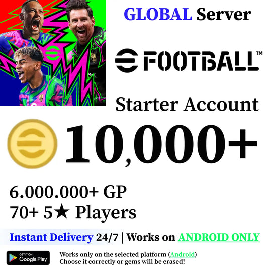 eFootball Android Starter Account with Coins (Global)