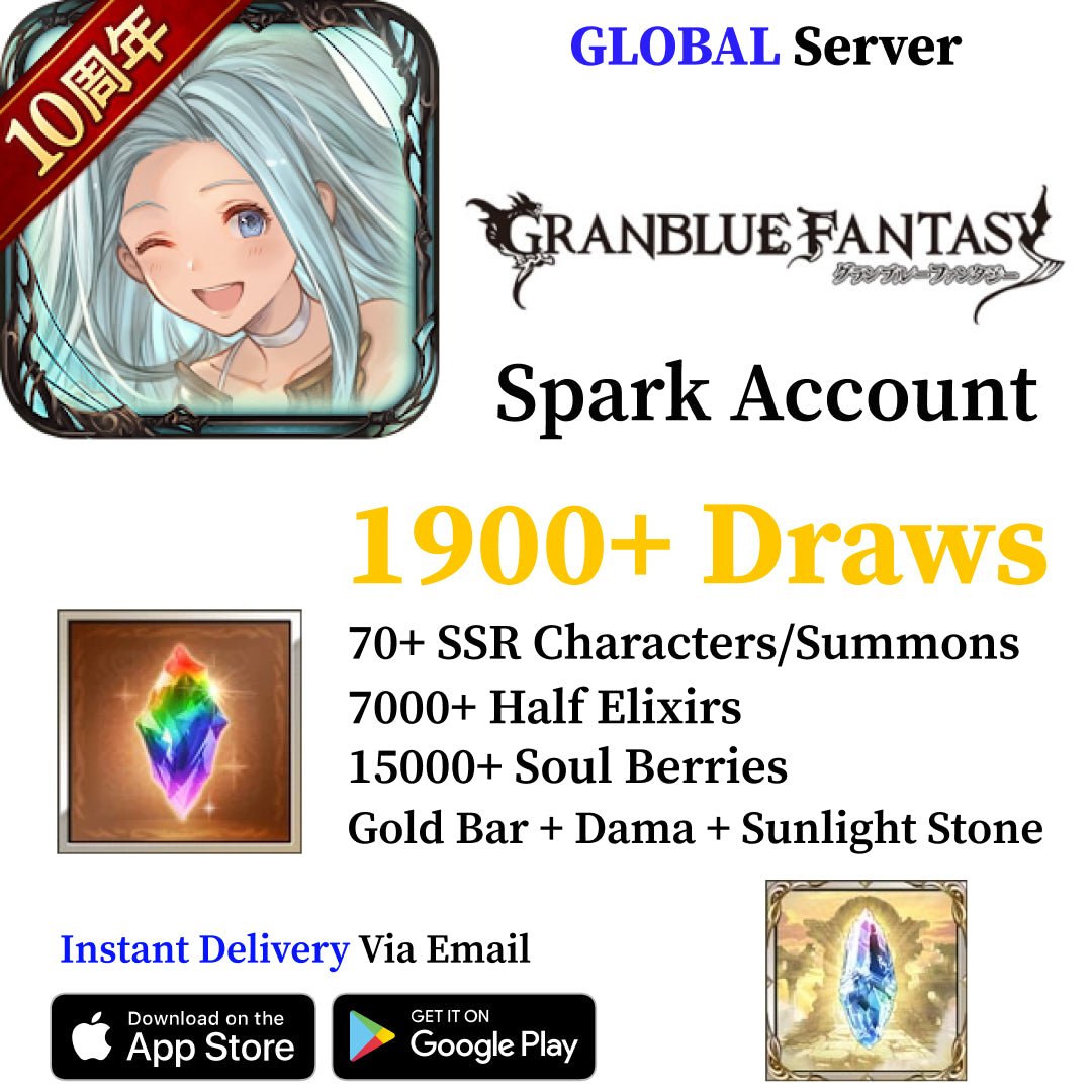 Granblue Fantasy Spark Starter Account with 1900+ Draws [Global]