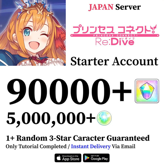 Princess Connect Re:Dive Starter Account with 90,000+ Gems [Japan]